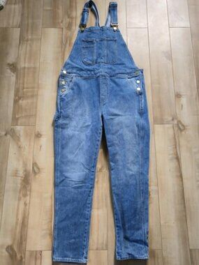 FRAME Denim Le High Straight Overalls – Islet Wash – Medium